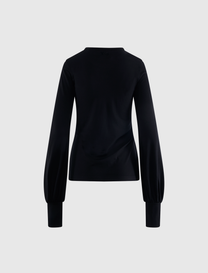 WOOL CINCH DRAPE LONG SLEEVE TEE