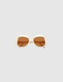 QUELYFISH CREAM COMB SUNGLASSES