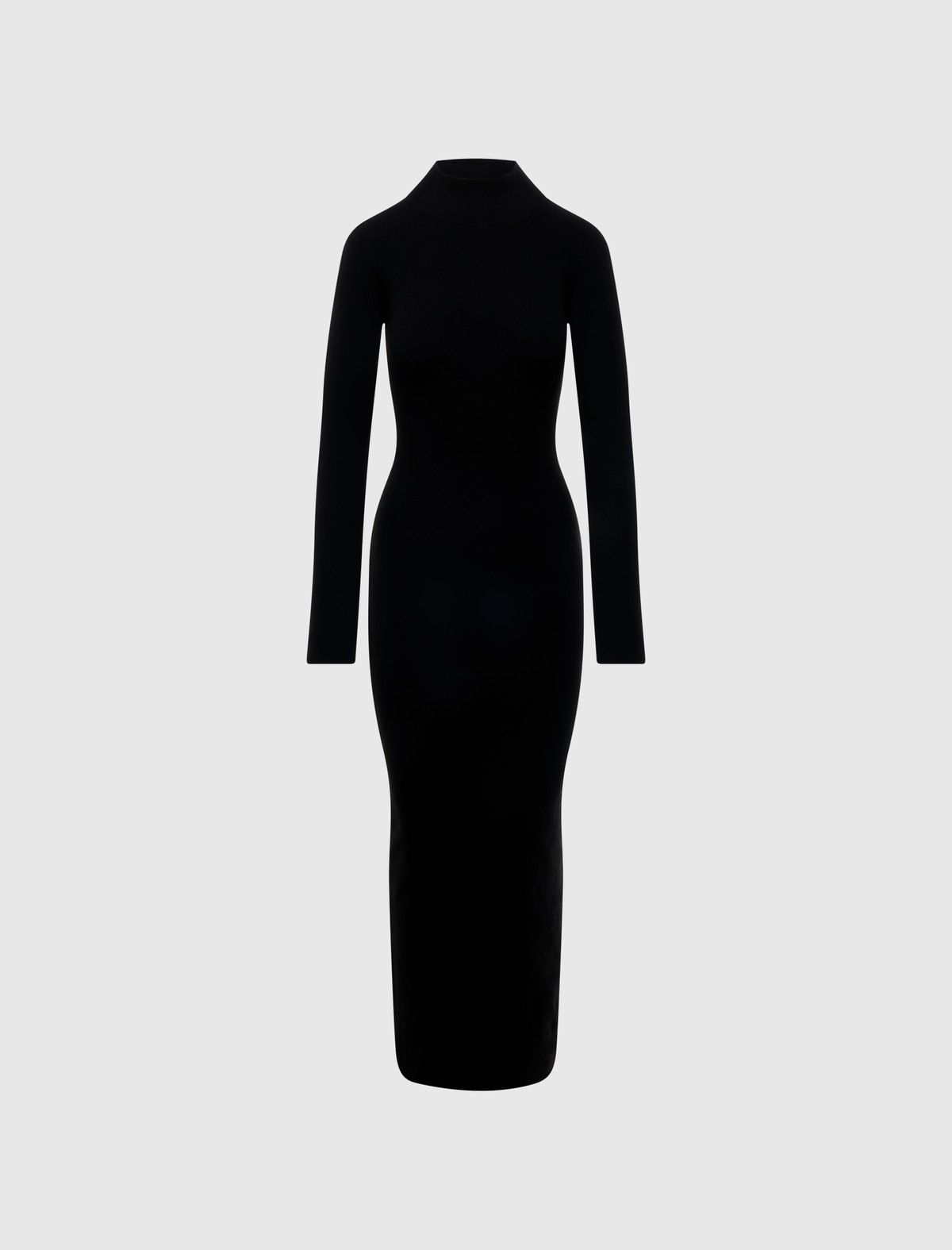 WOMEN'S RIB KNIT LONG SLEEVE DRESS