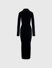 WOMEN'S RIB KNIT LONG SLEEVE DRESS