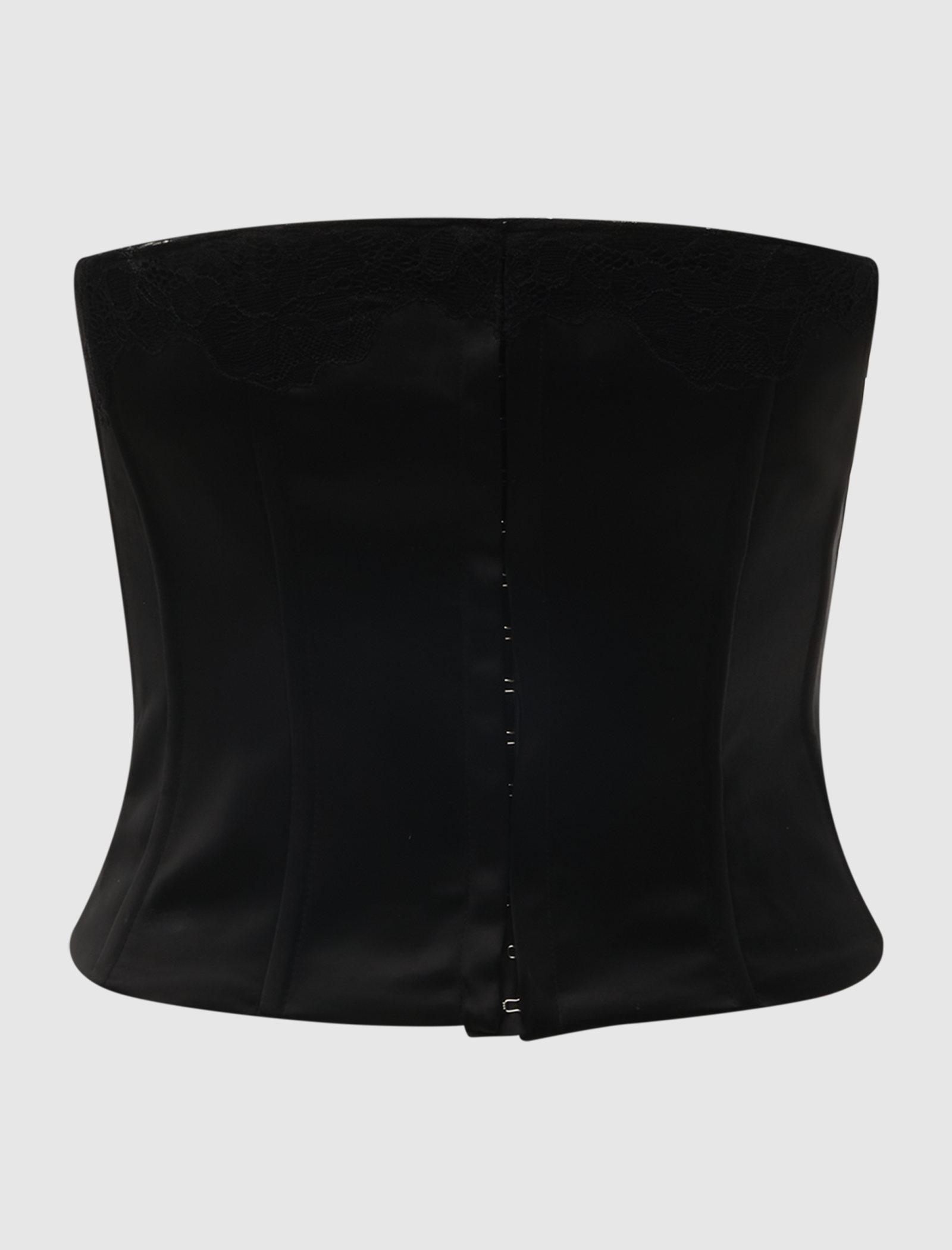 LACE TRIM SATIN CORSET