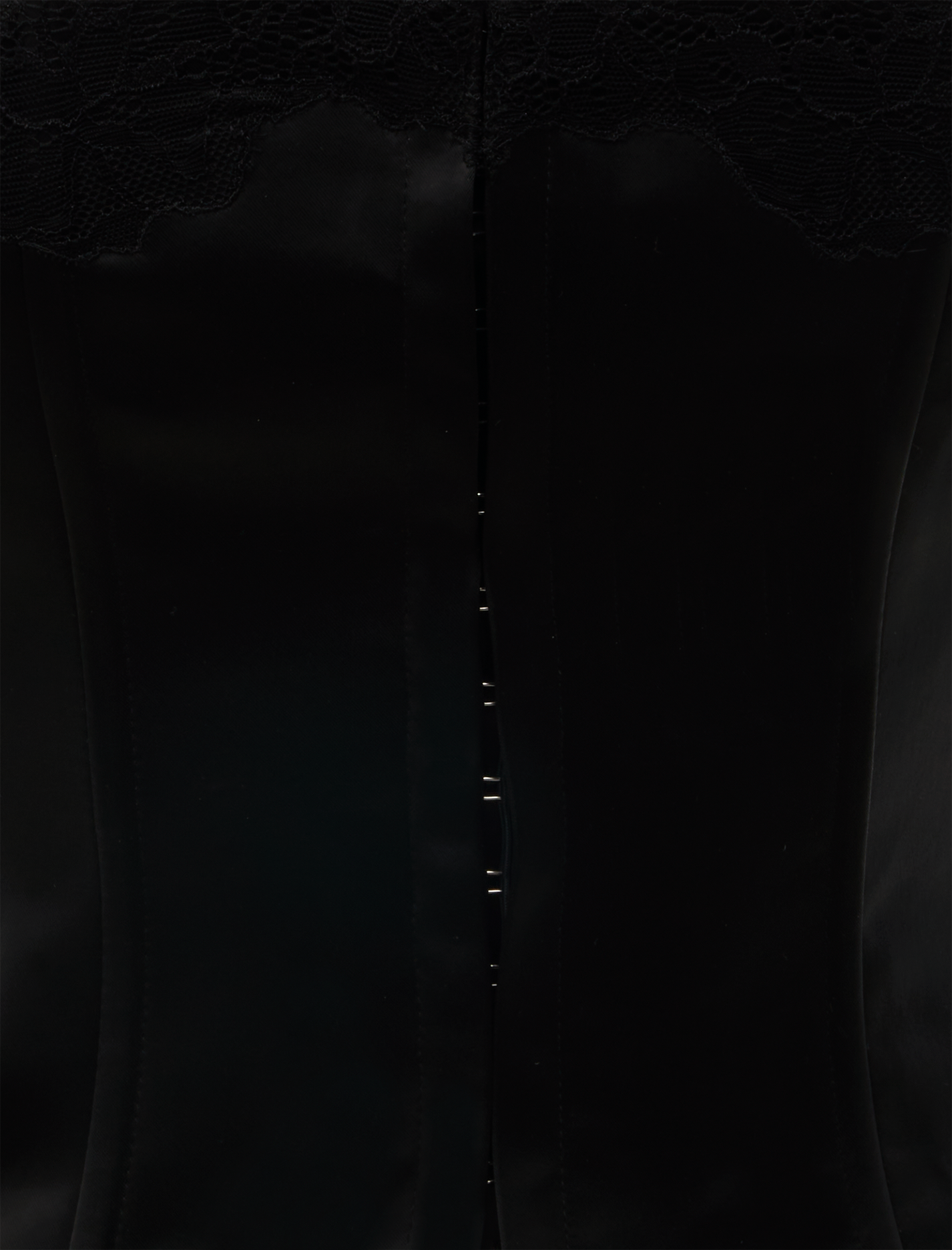 LACE TRIM SATIN CORSET