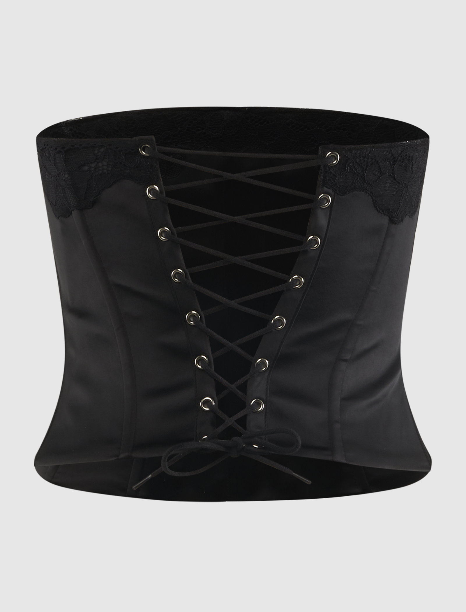 LACE TRIM SATIN CORSET