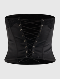LACE TRIM SATIN CORSET