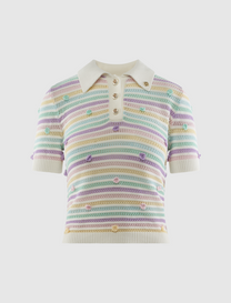 CROCHET POLO TOP