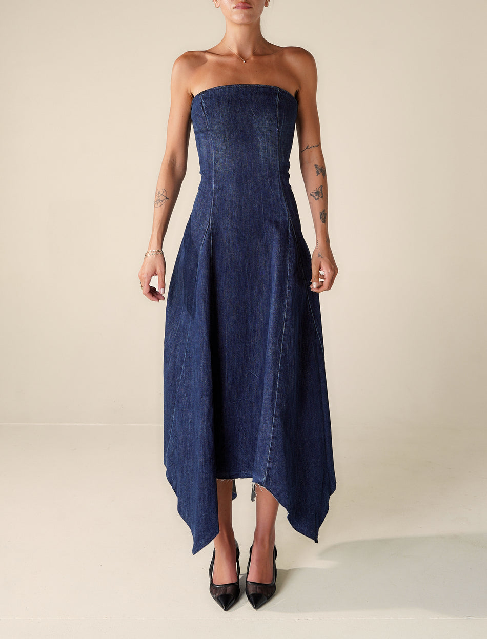 eb denim lombardi dress – JAIDE Color:Navy and Cream LaDivine - CD848 - Dept_Clothing Prima dress Cut from premium stretch