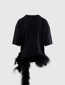 SMITH - SHORT SLEEVED TEE WITH FEATHERS DETAIL