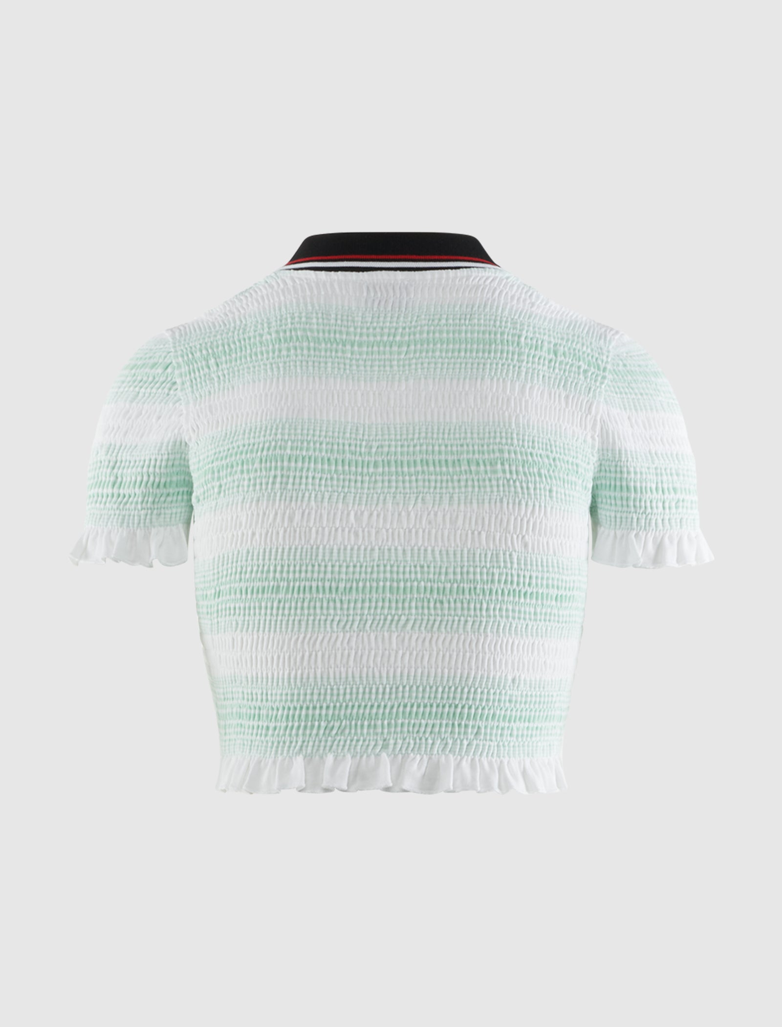 SHIRRED POLO TOP