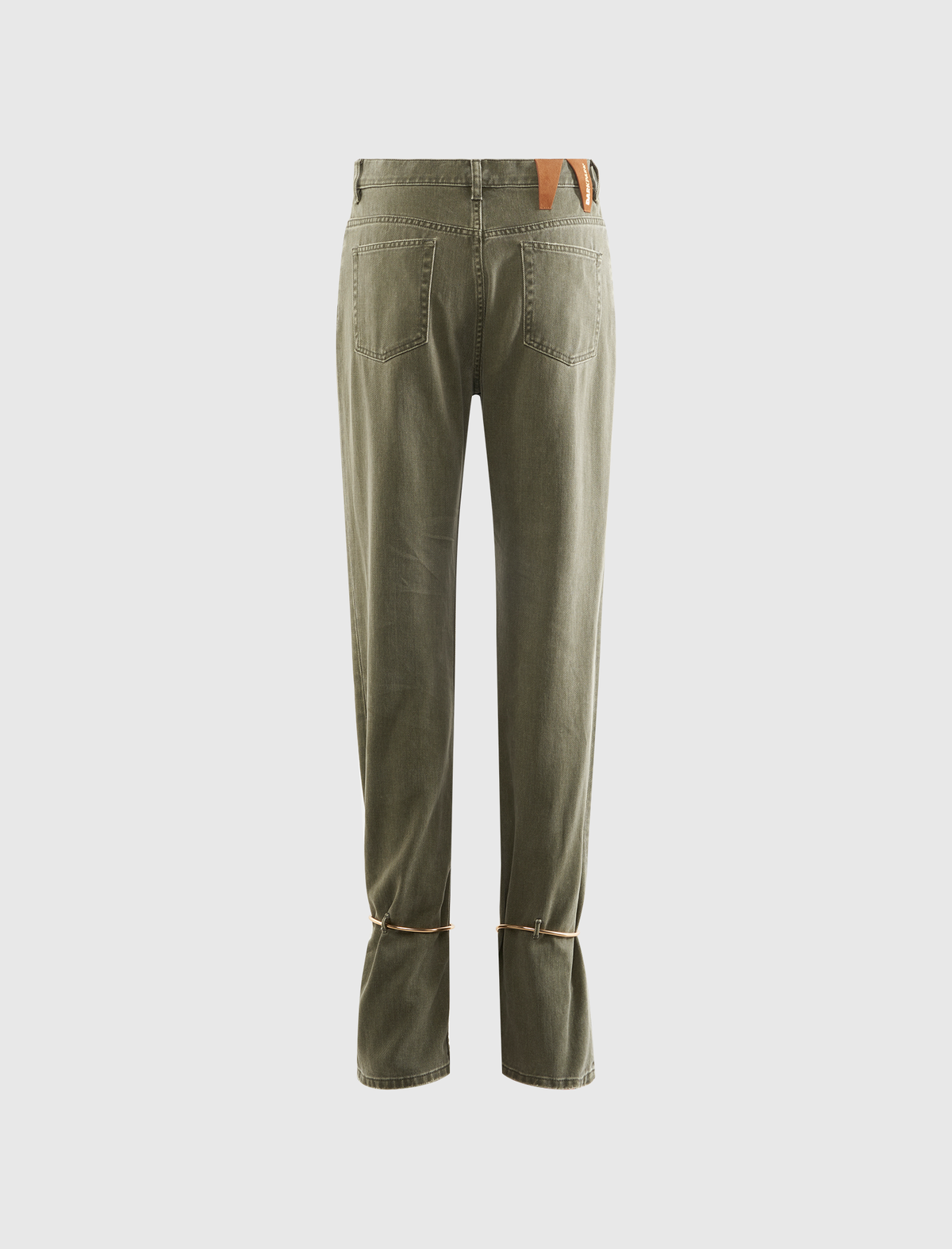 MARION - CUFF ADORNED PIGMENT PLATED STRAIGHT LEG FITTED DENIM