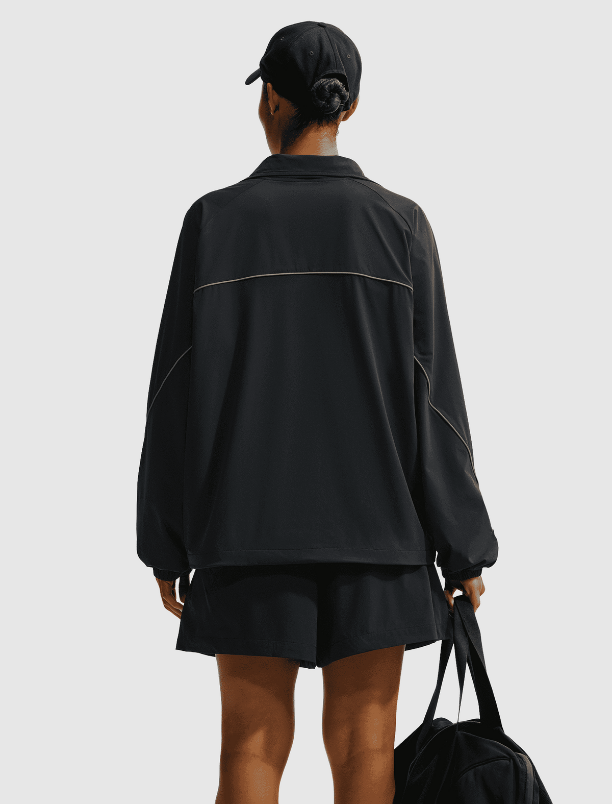 STRETCH NYLON OVERSIZED JACKET